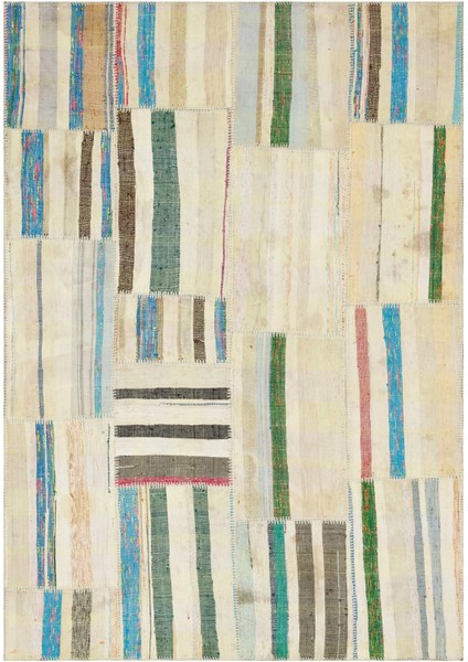 Teselya Bej Eskitme Yün Modern Desenli Yün Hav Toz Vermez Leke Tutmayan Salon Yolluk Mutfak El Dokuma Halı