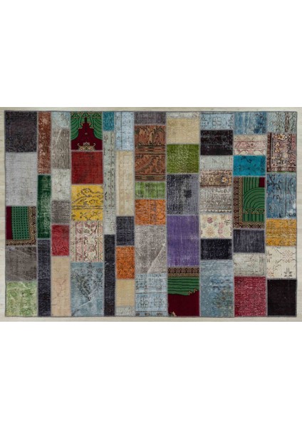Bej Patchwork Etnik Modern Desenli Yün Hav Toz Vermez Leke Tutmayan Salon Yolluk Mutfak El Dokuma Halı fiyatları