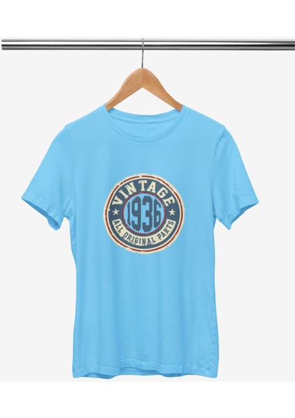 Vintage Baskılı / Kadın Çok Renkli T-Shirt %100 Pamuk Regular Fıt Rahat Kalıp fiyatları