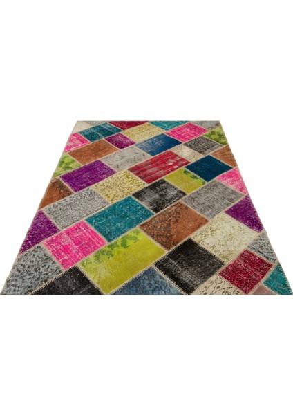 Iskece Bej Patchwork Etnik Modern Desenli Yün Hav Toz Vermez Leke Tutmayan Salon Yolluk Mutfak El Dokuma Halı modelleri