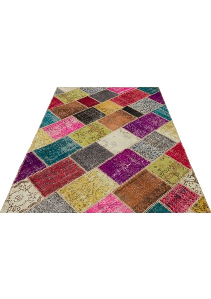 Iskece Bej Patchwork Etnik Modern Desenli Yün Hav Toz Vermez Leke Tutmayan Salon Yolluk Mutfak El Dokuma Halı modelleri