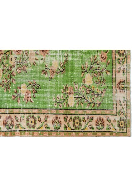 Teselya Yeşil Patchwork Yün Modern Desenli Yün Hav Toz Vermez Leke Tutmayan Salon Yolluk Mutfak El Dokuma Halı fırsatları