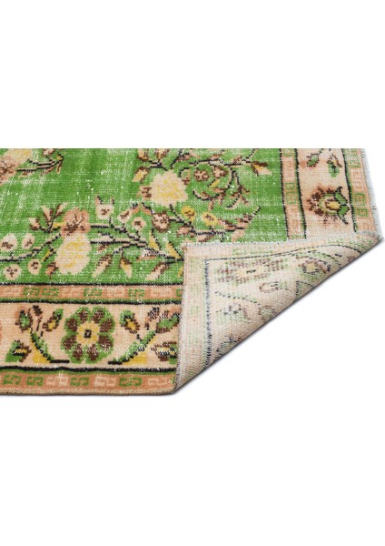 Teselya Yeşil Patchwork Yün Modern Desenli Yün Hav Toz Vermez Leke Tutmayan Salon Yolluk Mutfak El Dokuma Halı indirimleri