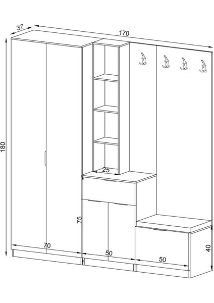 Sonna 2 Kapılı Portmanto fırsatları
