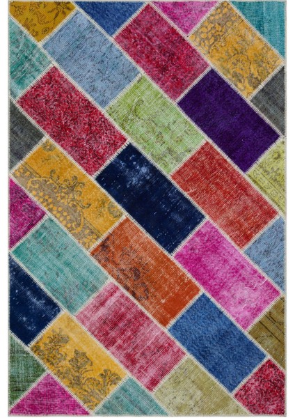 Iskece Bej Patchwork Etnik Modern Desenli Yün Hav Toz Vermez Leke Tutmayan Salon Yolluk Mutfak El Dokuma Halı