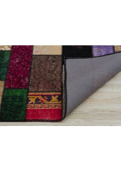 Bej Patchwork Etnik Modern Desenli Yün Hav Toz Vermez Leke Tutmayan Salon Yolluk Mutfak El Dokuma Halı modelleri