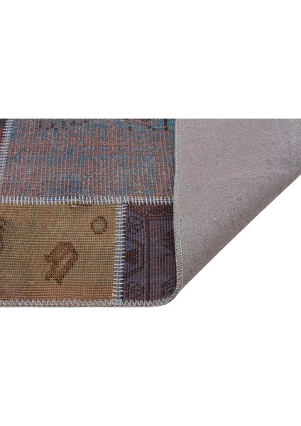 Kahverengi Patchwork Etnik Modern Desenli Yün Hav Toz Vermez Leke Tutmayan Salon Yolluk Mutfak El Dokuma Halı fiyatları