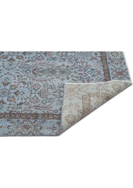 Atina Turkuaz Eskitme Yün Modern Desenli Yün Hav Toz Vermez Leke Tutmayan Salon Yolluk Mutfak El Dokuma Halı indirimleri