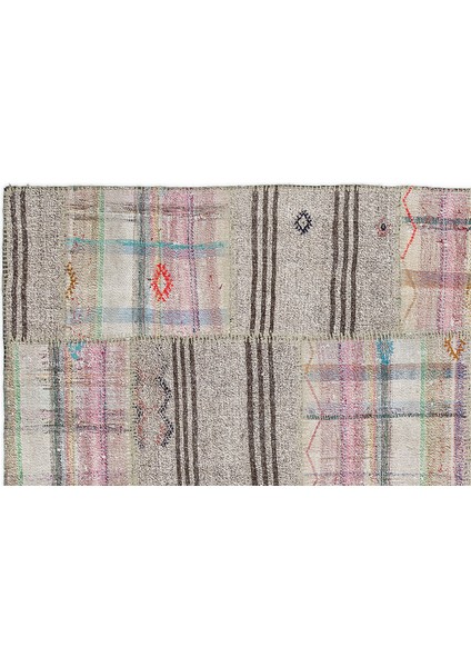 Kahverengi Patchwork Etnik Modern Desenli Yün Hav Toz Vermez Leke Tutmayan Salon Yolluk Mutfak El Dokuma Halı fiyatları