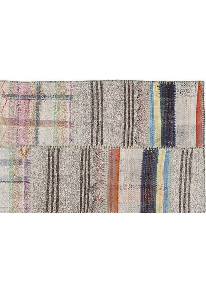 Kahverengi Patchwork Etnik Modern Desenli Yün Hav Toz Vermez Leke Tutmayan Salon Yolluk Mutfak El Dokuma Halı modelleri