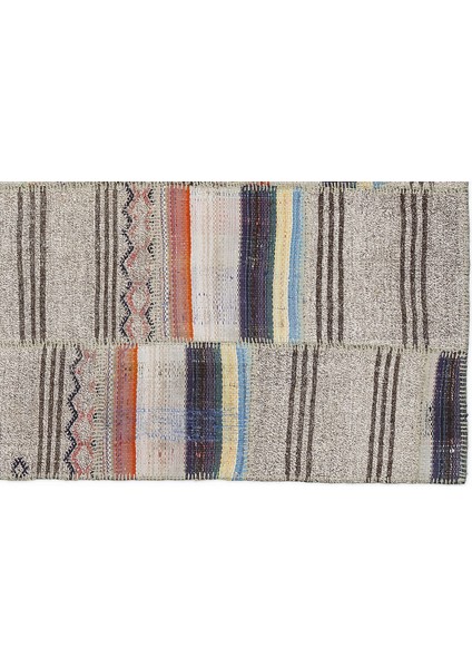 Kahverengi Patchwork Etnik Modern Desenli Yün Hav Toz Vermez Leke Tutmayan Salon Yolluk Mutfak El Dokuma Halı indirimleri