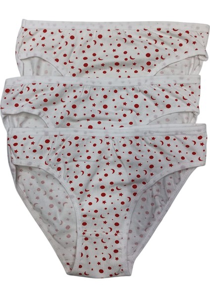 3'lü Kız Çocuk Esnek ve Desenli Külot