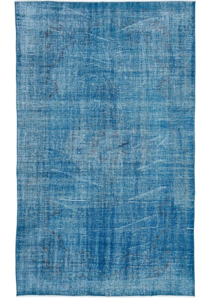 Atina Mavi Eskitme Yün Modern Desenli Yün Hav Toz Vermez Leke Tutmayan Salon Yolluk Mutfak El Dokuma Halı