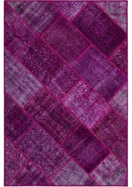 Iskece Pembe Eskitme Etnik Modern Desenli Yün Hav Toz Vermez Leke Tutmayan Salon Yolluk Mutfak El Dokuma Halı