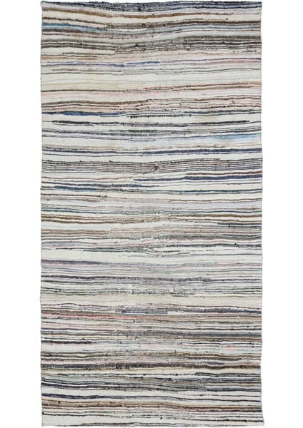 Fischamend Lacivert Patchwork Pamuk Modern Desenli Yün Hav Toz Vermez Leke Tutmayan Salon Yolluk Mutfak El Dokuma Halı