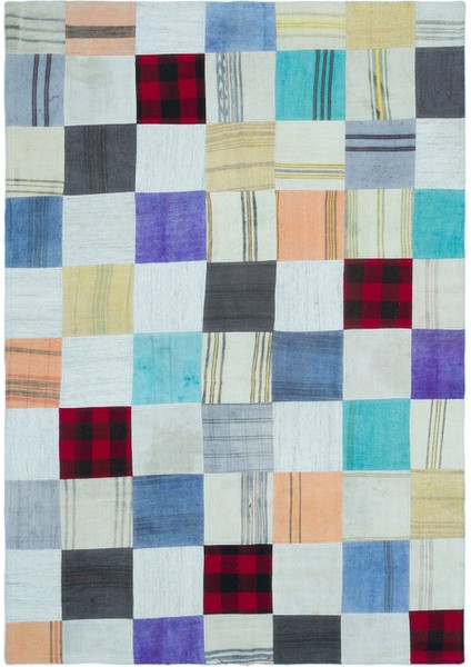 Atina Mavi Eskitme Yün Modern Desenli Yün Hav Toz Vermez Leke Tutmayan Salon Yolluk Mutfak El Dokuma Halı