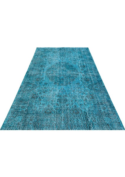 Atina Turkuaz Eskitme Yün Modern Desenli Yün Hav Toz Vermez Leke Tutmayan Salon Yolluk Mutfak El Dokuma Halı fırsatları
