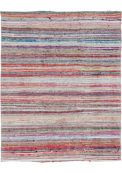 Girit Bej Çizgili Yün Modern Desenli Yün Hav Toz Vermez Leke Tutmayan Salon Yolluk Mutfak El Dokuma Halı