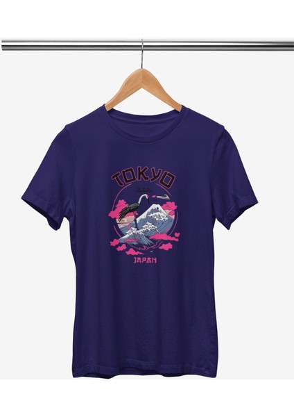 Tokyo Japan Flamingo Baskılı/ Kadın Çok Renkli T-Shirt %100 Pamuk Regular Fıt Rahat Kalıp fiyatları