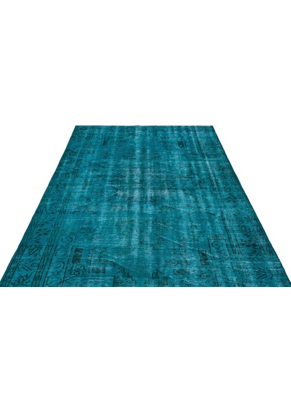 Atina Turkuaz Eskitme Yün Modern Desenli Yün Hav Toz Vermez Leke Tutmayan Salon Yolluk Mutfak El Dokuma Halı modelleri