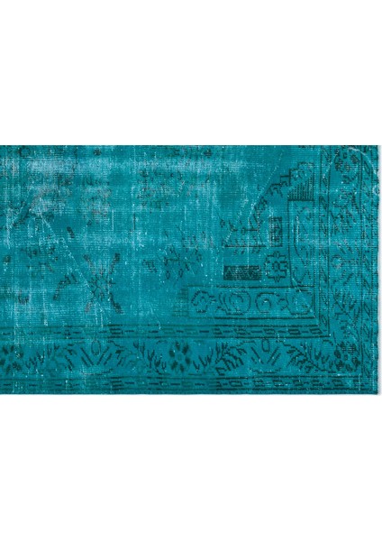 Atina Turkuaz Eskitme Yün Modern Desenli Yün Hav Toz Vermez Leke Tutmayan Salon Yolluk Mutfak El Dokuma Halı fırsatları