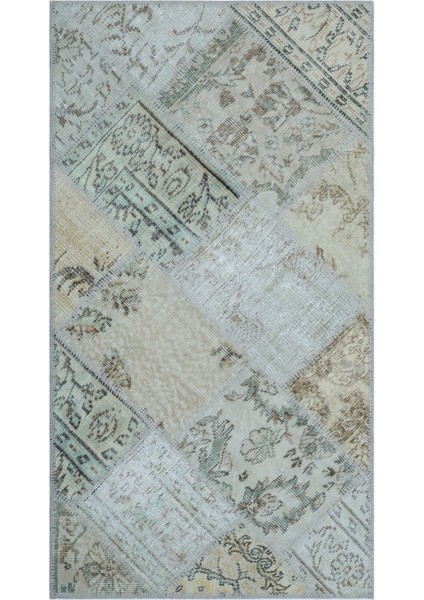 Girit Bej Çizgili Yün Modern Desenli Yün Hav Toz Vermez Leke Tutmayan Salon Yolluk Mutfak El Dokuma Halı