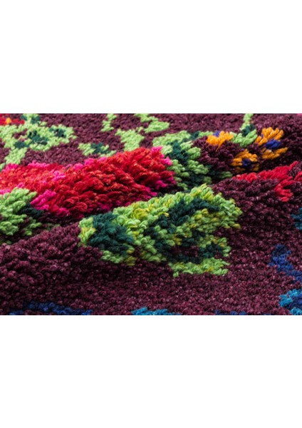 Iskece Kırmızı Eskitme Yün Modern Desenli Yün Hav Toz Vermez Leke Tutmayan Salon Yolluk Mutfak El Dokuma Halı fiyatları