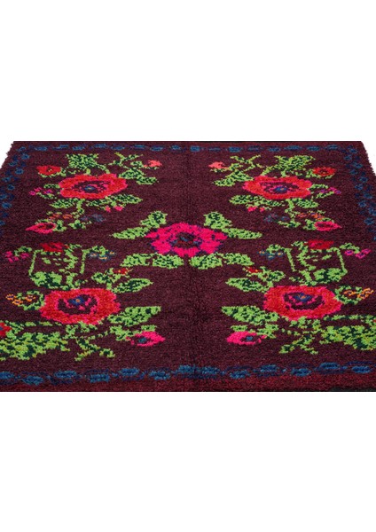 Iskece Kırmızı Eskitme Yün Modern Desenli Yün Hav Toz Vermez Leke Tutmayan Salon Yolluk Mutfak El Dokuma Halı modelleri
