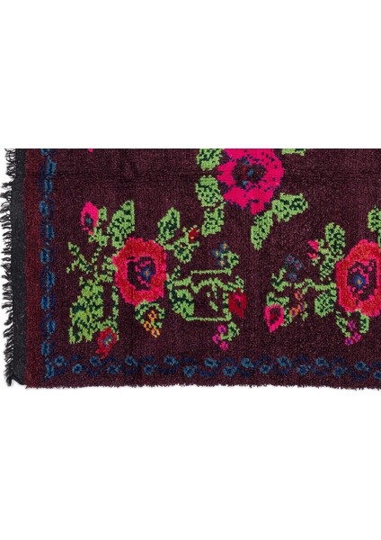 Iskece Kırmızı Eskitme Yün Modern Desenli Yün Hav Toz Vermez Leke Tutmayan Salon Yolluk Mutfak El Dokuma Halı fırsatları