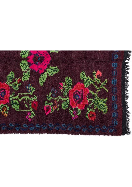 Iskece Kırmızı Eskitme Yün Modern Desenli Yün Hav Toz Vermez Leke Tutmayan Salon Yolluk Mutfak El Dokuma Halı indirimleri