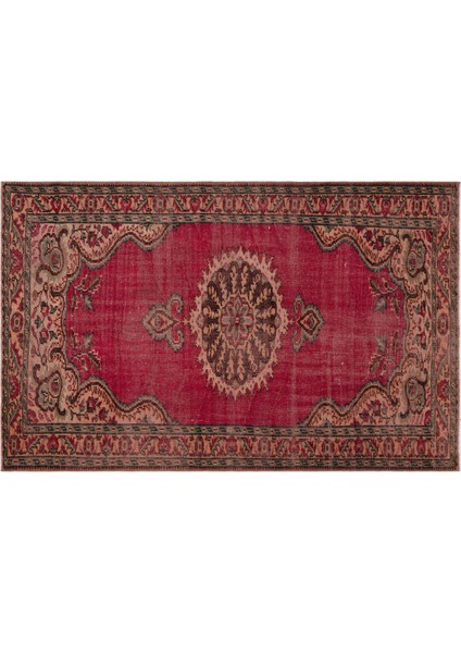 Kırmızı Çerçeveli Yün Modern Desenli Yün Hav Toz Vermez Leke Tutmayan Salon Yolluk Mutfak El Dokuma Halı