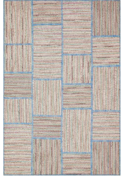 Atina Kırmızı Eskitme Yün Modern Desenli Yün Hav Toz Vermez Leke Tutmayan Salon Yolluk Mutfak El Dokuma Halı