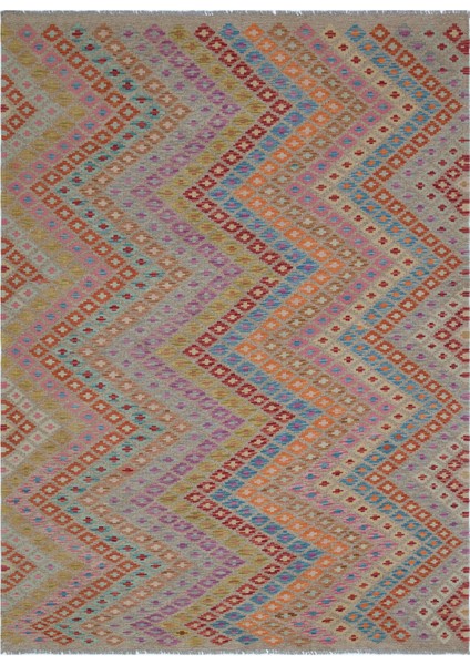 Atina Kırmızı Eskitme Yün Modern Desenli Yün Hav Toz Vermez Leke Tutmayan Salon Yolluk Mutfak El Dokuma Halı