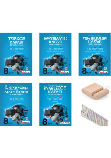 Kafadengi 8.sınıf Türkçe Matematik Fen Inkılap Ingilizce Kafası Soru Bankası Lgs 2026+TELEFON Tutucu