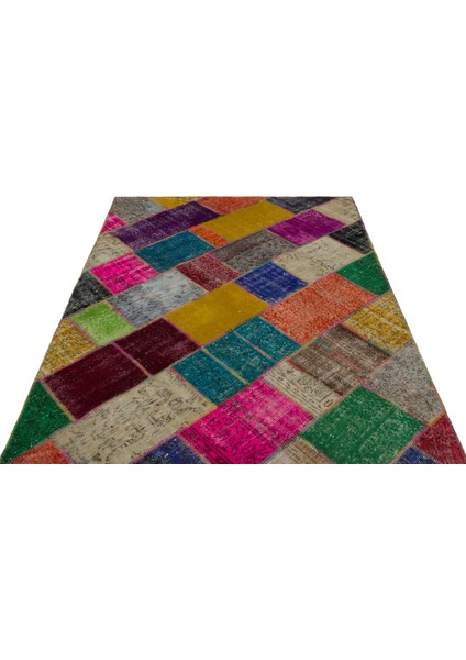 Turuncu Patchwork Yün Modern Desenli Yün Hav Toz Vermez Leke Tutmayan Salon Yolluk Mutfak El Dokuma Halı modelleri