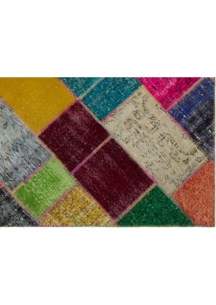 Turuncu Patchwork Yün Modern Desenli Yün Hav Toz Vermez Leke Tutmayan Salon Yolluk Mutfak El Dokuma Halı indirimleri