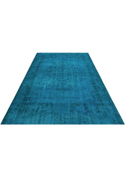 Atina Turkuaz Eskitme Yün Modern Desenli Yün Hav Toz Vermez Leke Tutmayan Salon Yolluk Mutfak El Dokuma Halı indirimleri