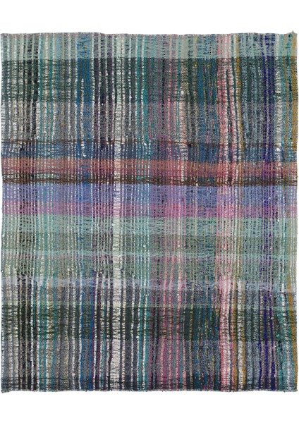 Teselya Bej Çizgili Yün Modern Desenli Yün Hav Toz Vermez Leke Tutmayan Salon Yolluk Mutfak El Dokuma Halı