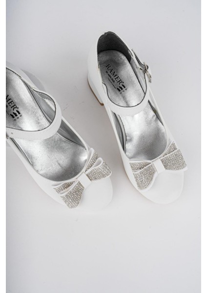 Fiyonklu Taşlı Kız Çocuk Abiye Ayakkabı modelleri