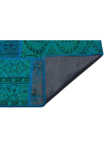 Iskece Turkuaz Eskitme Etnik Modern Desenli Yün Hav Toz Vermez Leke Tutmayan Salon Yolluk Mutfak El Dokuma Halı fiyatları