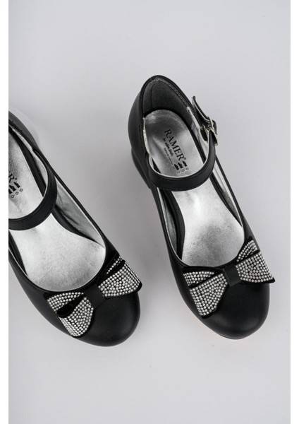 Fiyonklu Taşlı Kız Çocuk Abiye Ayakkabı modelleri