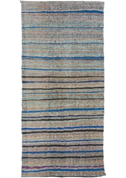 Teselya Bej Çizgili Yün Modern Desenli Yün Hav Toz Vermez Leke Tutmayan Salon Yolluk Mutfak El Dokuma Halı