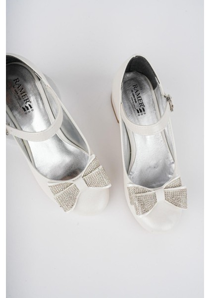 Fiyonklu Taşlı Kız Çocuk Abiye Ayakkabı modelleri