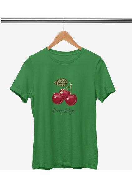 Berry Dayss Kiraz Baskılı / Kadın Çok Renkli T-Shirt %100 Pamuk Regular Fıt Rahat Kalıp fiyatları