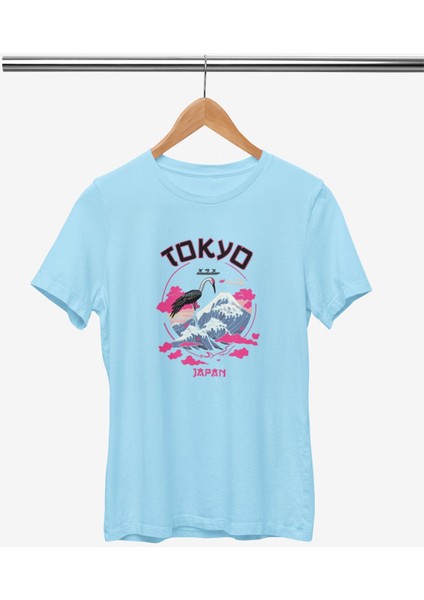 Tokyo Japan Flamingo Baskılı/ Kadın Çok Renkli T-Shirt %100 Pamuk Regular Fıt Rahat Kalıp fiyatları