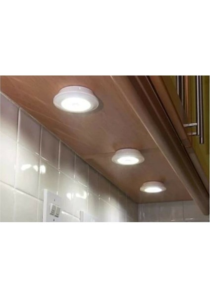 3 Lü Kumandalı Yapışkanlı Kablosuz Pilli LED Spot Lamba Işıldak 313040 fiyatları
