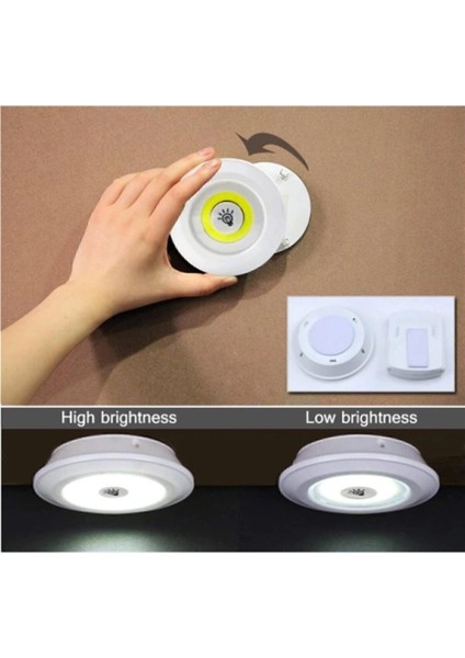 3 Lü Kumandalı Yapışkanlı Kablosuz Pilli LED Spot Lamba Işıldak 313040 fırsatları