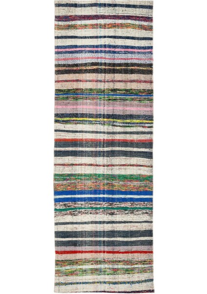 Teselya Bej Çizgili Yün Modern Desenli Yün Hav Toz Vermez Leke Tutmayan Salon Yolluk Mutfak El Dokuma Halı