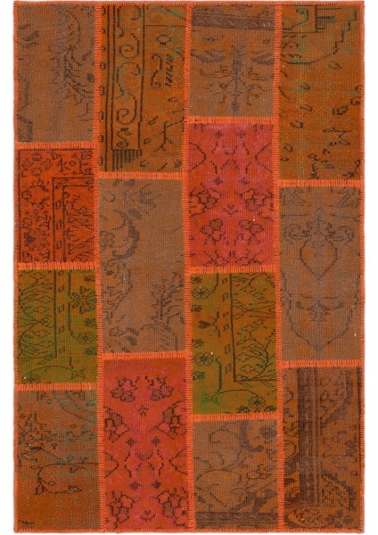 Iskece Bej Patchwork Yün Modern Desenli Yün Hav Toz Vermez Leke Tutmayan Salon Yolluk Mutfak El Dokuma Halı