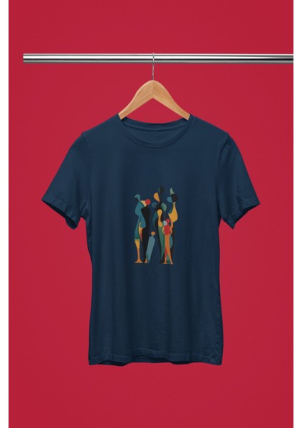 Bohem Desen Baskılı / Kadın Çok Renkli T-Shirt %100 Pamuk Regular Fıt Rahat Kalıp fiyatları